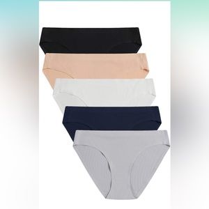 New Voenxe Women Bikini Underwear,Ladies Panties,No Show Comfy Tanga,5-Pack